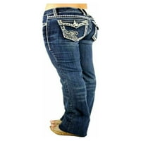 Ležerne hlače za žene plus na Lenago-u visoke strukske hlače od ispisane elastične struke duge hlače