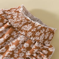 Lastsoso ženski modni kratki rukav V-izrez V-izrez Radna uniforma za ispis džepnih bluza vrhova Y2K