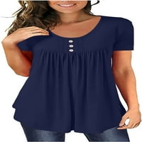 Ljetne košulje za žene moda plus veličina čipkasto kukičane odjeće za djevojke Pleat Flowy Swing bluze