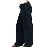Ženske kratke hlače za ljetni traper modni zvezni šorct ljetni casual labav džep čvrsti džepovi High struk kratak žuti XL
