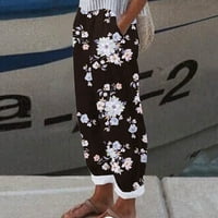 Bvnarty Ženska boja Blok patchwork rezervoar za čišćenje ljetna odjeća modni majica bez rukava s majicama za odmor na plaži za odmor Vintage Država tunika Trendy kafa