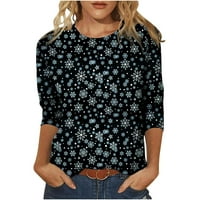 Hueook majice za žene plus veličine kratkih rukava modni print okrugli vrat majica na vrhu casual pulover