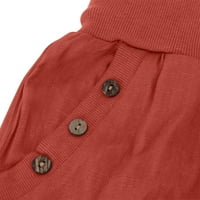 Dvostruki rubf vrtovi kratkih rukava za žene ljeto V izrez Trendy majica casual pune boje labave fit