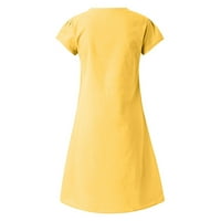 Kakina S ljetna ušteda za čišćenje ljetnih haljina za žene, ženski ljetni gumbi pola rukave čvrste haljine