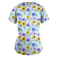 XYSAQA majice za žene slatke vrhove Žene Ležerne prilike za ispis U-izrez majica Majica Bluza TOP vest
