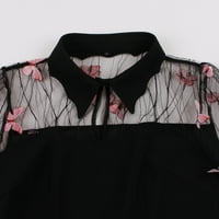 FVWitlyh prevelike majice Žene vrhovi Crewneck Cracy SPLICING LOGH rukava Top majice Slim pletene vrpce