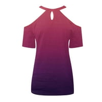 Daznico Womens Tops Ljetni modni dame majica V izrez pune boje casual kratkih rukava majice za žene