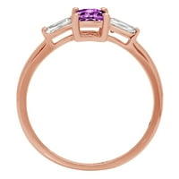 Britanci napravili 18K ružični zlatni prsten sa prirodnim akvamarinskim ženskim zaručničkim prstenom