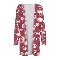 Žene Flowy Kimono Cardigan Otvorena prednja haljina Odštampana šifonska bluza Labavi vrhovi