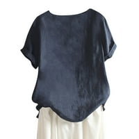 Apepal žene vrhovi tiskani gumb s majica V-izrezom Bluza s kratkim rukavima modna ljetna majica