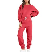 Tking modna ženska jesenska zimska modna boja crvene boje Zip s dugih rukava kratka jakna - XL