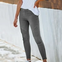 Yubatuo hlače za žene casual reflektirajuće grede noge svjetlosne elastične hlače ženske hlače
