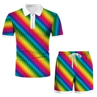 Muška košulja Golf Majica Retro Color Contrast na otvorenom ulični kratki rukavi Dugme-Down Odjeća za