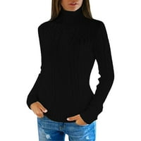 Yinguo dukseve za žensku casual pad dugih rukava dugih rukava niz pulover za crtanje gornje lagana bluza