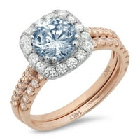 Tommaso Design Created Star Sapphire i originalni dijamantni prsten za angažman u KT bijeloj zlatnoj