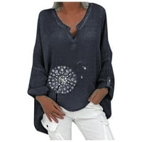 Majice za žene Žene Žene Casual Top Solid Colore Loove pulover majica kratkih rukava, XXL