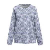 Duks bazyrey za žene plus veličine dugih rukava Trendi gradijent labavi bluze Henley casual pulover