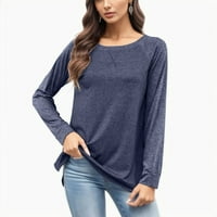 Tking Fashion Women Plus size Labavi dugi rukav Stripe Tors Ljetni casual okruglih majica za bluzu Bluza