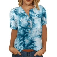 Ženska majica Majica sa čvrstim bojama kratki rukav Ljetni vrhovi Comfy pulover Radna tunika Bluza Bright