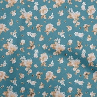 Onuone Rayon Teal Plava tkanina Cvjetni obrtni projekti Dekor tkanina Štampano od dvorišta široko