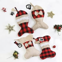 Božićne čarape za kućne ljubimce Plaćene čarape za mačje pse za praznične čarape za vješanje čarapa