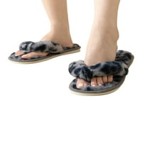Zodanni Žene Fluffy slajdovi Leopard plišani papučići otvoreni papuče za noge Dame Početna Cipele Ženske