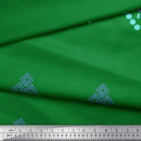Soimoi Zelena svilena tkanina Aztec Geometrijska tiskana tkanina od dvorišta široko