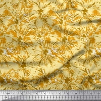 Soimoi Yellow Poly Georgette Fabric Batik Tie-Dye Dekor Tkanine Široko dvorište