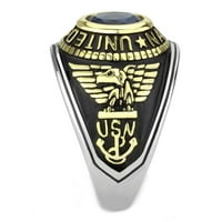 Mornarski prsten za muškarce i žene Unizirati vojni patriotski prsten od nehrđajućeg čelika u crnom