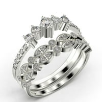 Promise Prsten 1. Carat Round Cut Diamond Moissite Angažman prsten za vjenčani prsten za vjenčani prsten