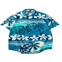 Muška havajska majica kratki rukavi ispisani gumb dole ljetne majice na plaži