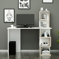 Deroni Studijski sto - Računarska radna stanica - Home Office Desk - Prvi red sa policama u modernom