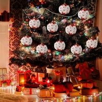 Farfi božićna viseća kugla Bijela cvjetna čipka sjaja prah shatseo otporna na remen za ponovnu upotrebu