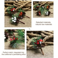 Okwish božićne crvene bobice Picks Xfau stimulacijski postrojenje Pinecones Pine igle ukras
