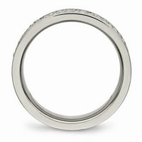 Grey Titanium prsten za vjenčanje kubični cirkonijski cz poliran sa