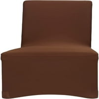 Trgovina shop Chocolate Brown Spande stolica pokriva prednji ravni ratni tkanini Slipscovers
