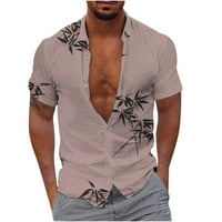 Odieerbi Havajska majica za muškarce Grafičke majice na plaži Modni casual gumbi odjava kratkih rukava