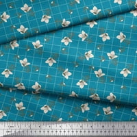 Tkanina od tkanine Soimoi plave pamučne voile i cvjetne tkanine otisci sa širokim dvorištem