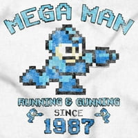 Retro Mega Man Trčanje i pucanje V-izrez T majice Muškarci Žene Brisco Brands S