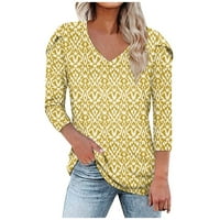 Košulje za petal za žene za žene Ispis grafičkih kilograma Bluze ujednačene kombinezone Pulover Ženske