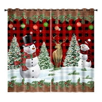 Goory Božićne zavjese Grommet prozor Xmas Pletene zavjese BlackOut Spavaća posteljina Teksturirani multi-uzorci