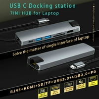 U USB C HUB-u, sa 4K HDMI kompatibilnom, 55W isporukom napajanja, USB-C i USB 3. 2. Priključci, TF i