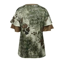 Ženski vrhovi Žene Ležerne prilike sa labavim majicom V izrez kratki rukav modni tački tisak The Majice