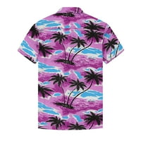 Damipow Havajske majice za muškarce kratki rukav Aloha na plaži na plaži Cvjetni ljetni casunski gumb