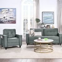 Lowestbest Moderan sekcijski kauč na razvlačenje, Loveseat i stolica kauč za spavaću sobu, sivu (1+