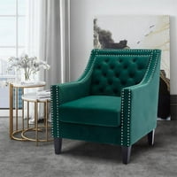 Moderna velvet fotelja sa nailheadsima, Harper & Bright Designs Dugme Tufted Accent stolica sa masivnim