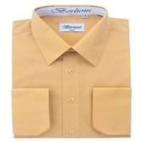 Berlioni Italija Muška konvertibilna manžetna košulja s dugim rukavima Khaki