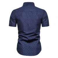 Njoeus majice za muškarce Ljeto Muške majice Muška ležerna gumba Kratki rukav Havajska bluza u obliku