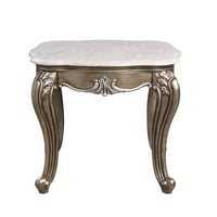 Moderan krajnji stol u mramor i antikni brončani finiš, vintage sofa bočni stol, stolić za odmor, za