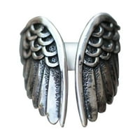 Jewelry Rings Wing Ring Vintage Angel Black Trend prsten Retro nakit Punk otvoreni prstenovi Pribor